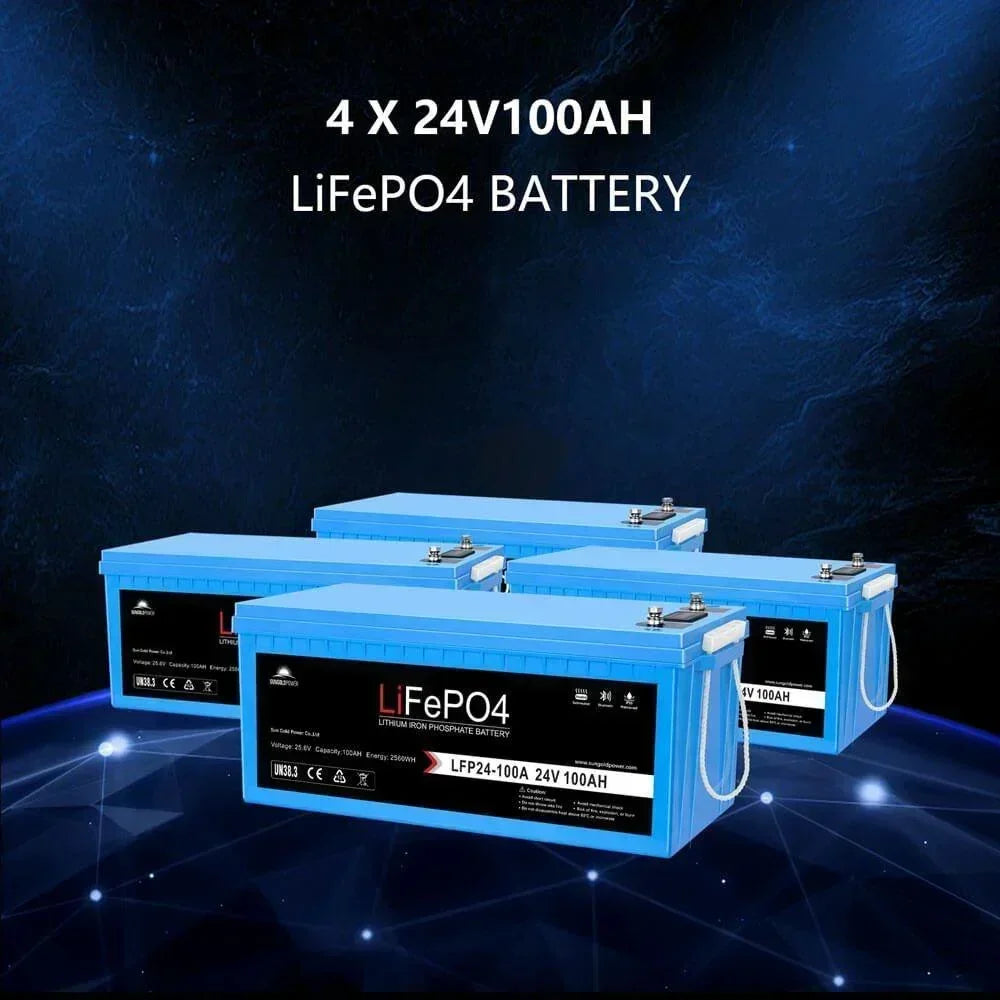 Off Grid Solar Kit 6000W 48VDC 120V/240V 10.24KWH Lithium Battery 6 X 370 Watt Solar Panels SGK-PRO64