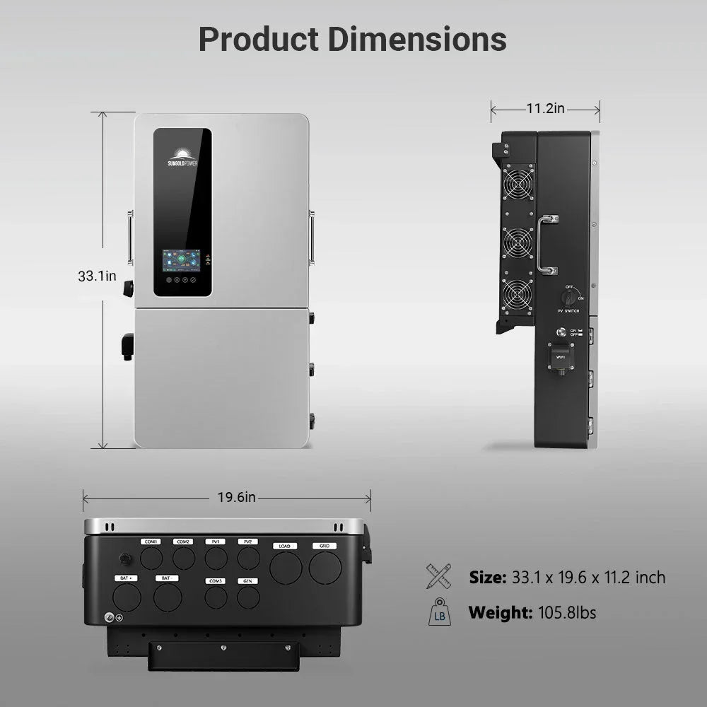 Sungold Power 12KW 48V All-in-one Hybrid Solar inverter SGS-12K18MAX