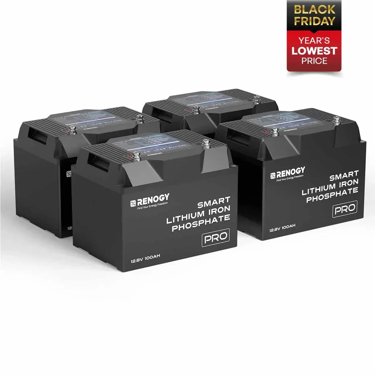 Renogy Pro - 12V 100Ah/200Ah Smart LiFePO4 Battery w/ Bluetooth & Self-Heating