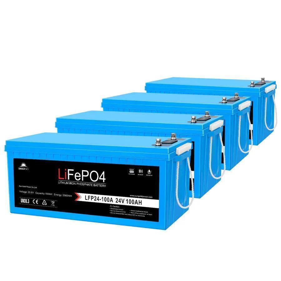 Sungold Power 24V 100Ah LiFePo4 Deep Cycle Lithium Battery Bluetooth Self-Heating / IP65