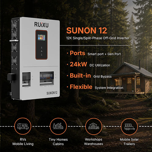 RUiXU Single/Split-Phase Off-Grid Inverter | SUNON12 | 12kW UL1741