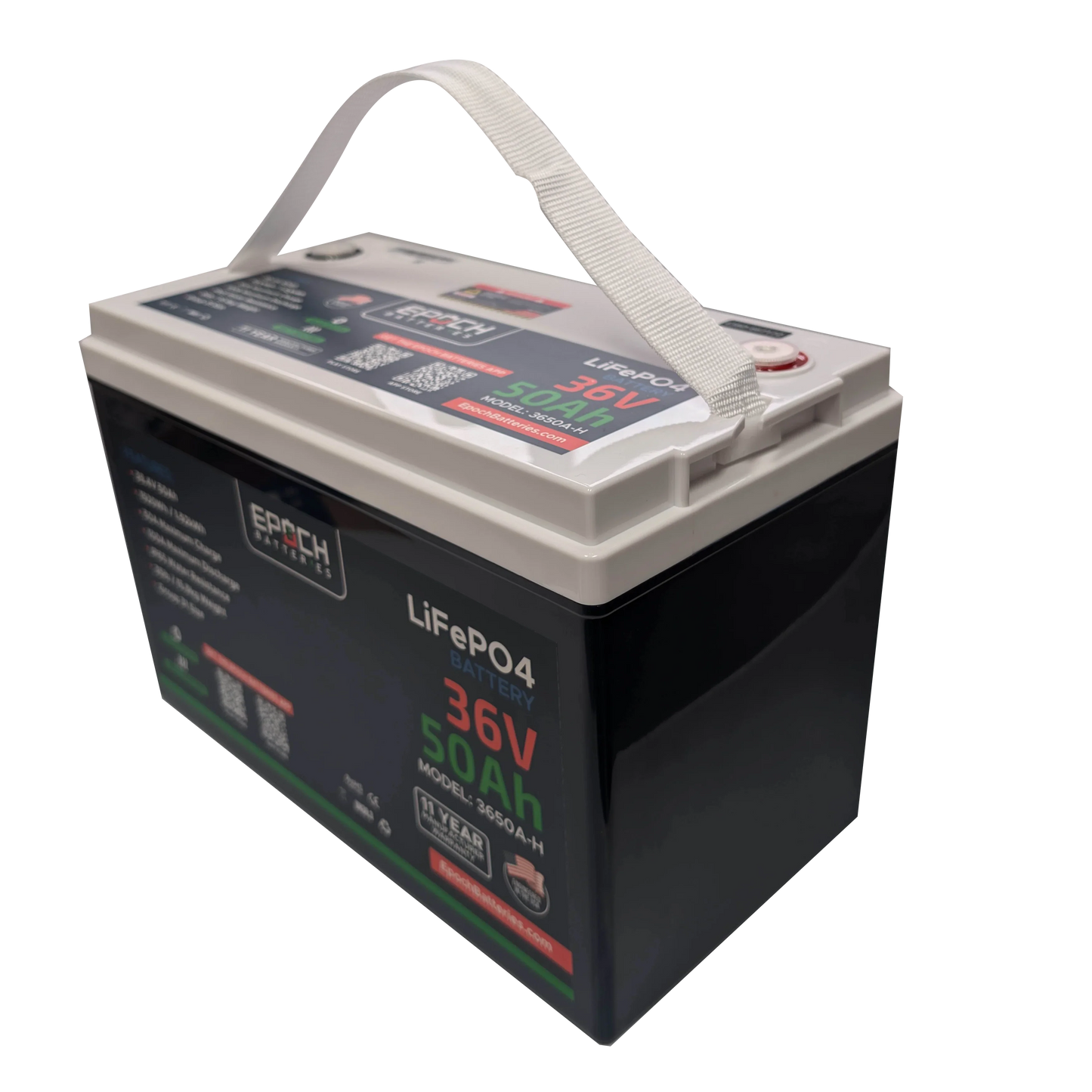 Epoch Batteries 36V 50Ah Essential Series - Bluetooth & Heated LiFePO4 Battery