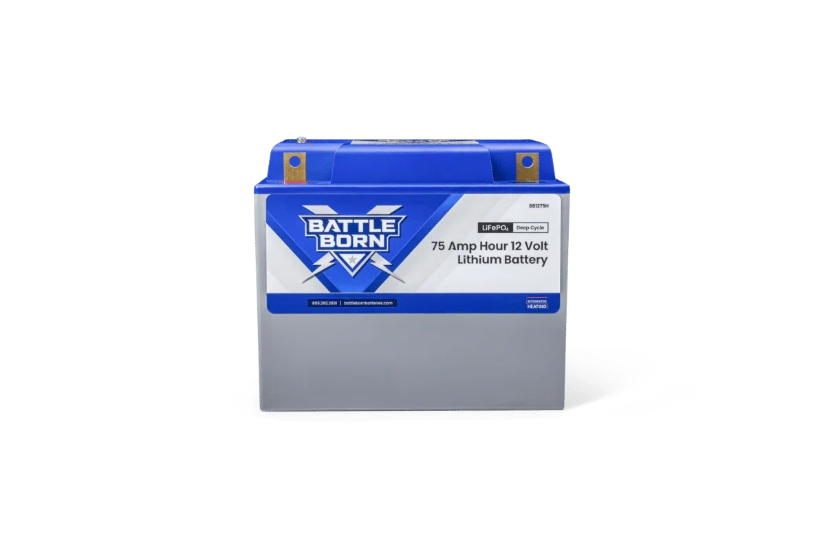 Battle Born 75Ah 12V Group 24 LiFePO4 Heated Battery Kit