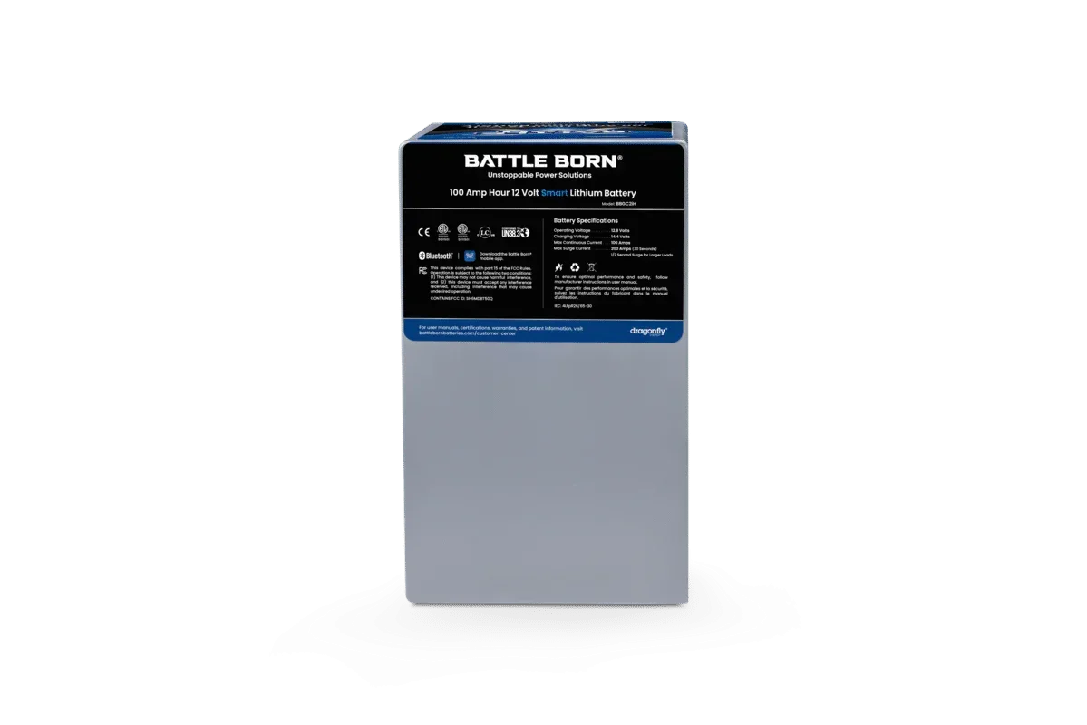 Battle Born 100Ah 12V GC2 Smart Heated LiFePO4 Deep Cycle Battery Kit