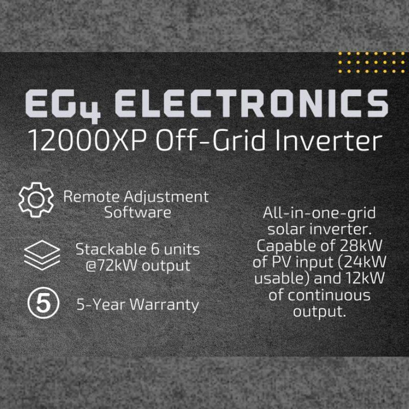 EG4 12,000XP Off-Grid Inverter V2 48V Split Phase | 24kW PV Input 12kW Power Output