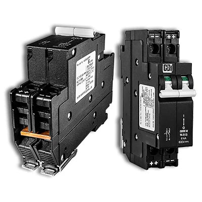 MidNite Solar Din Rail Mount Breaker MNEPV15-600-2PP 15A 600 Volts Direct Current Two-Pole For Pv And Dc Apps