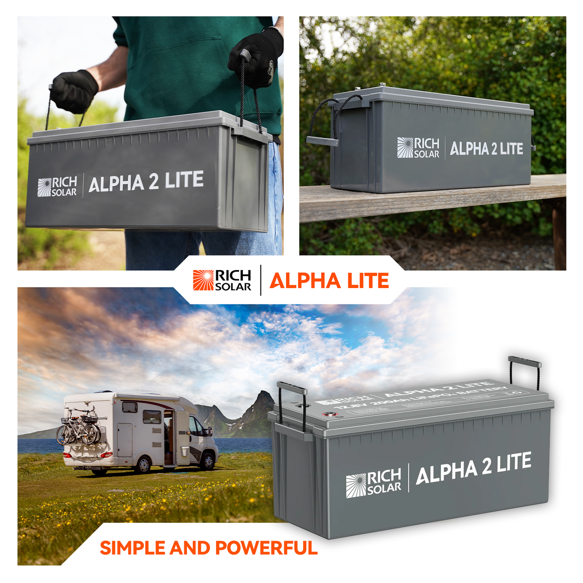 Rich Solar Alpha 2 Lite 12V 200Ah LiFePO4 Battery For Outdoor Power Storage