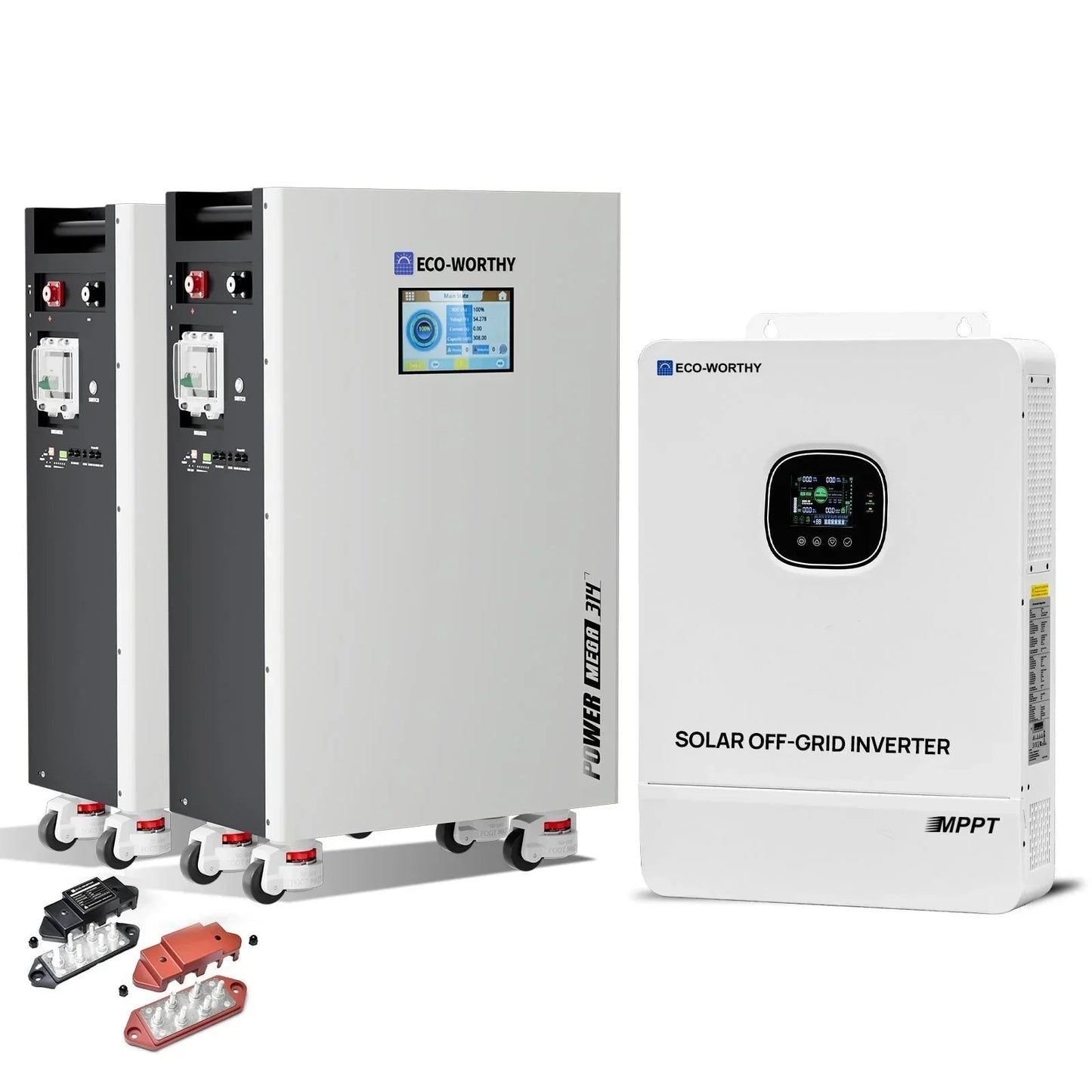 Eco-Worthy 10kW Home Backup Solar Power Bundle | PowerMega 314 51.2V 314Ah Battery and 48V 10000w Off Grid Inverter