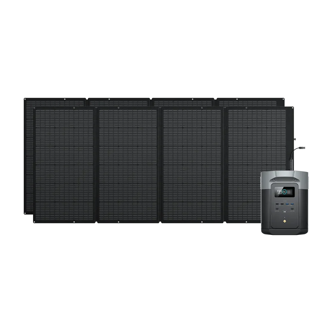 EcoFlow DELTA 2 Max + 400W Solar Panel | 3400W, 2048Wh, X-Boost, Home & Outdoors
