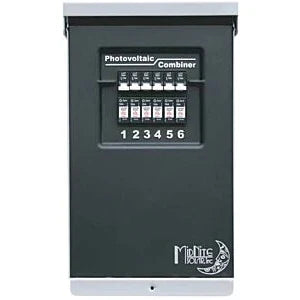 MidNite Solar MNPV6 PV Combiner Enclosure for Breakers and Fuse Holders Weatherproof 150 VDC and 600 VDC