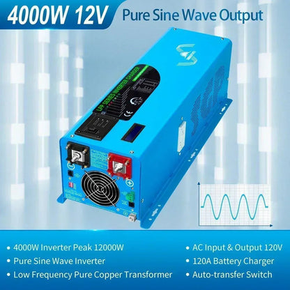 Sungold Power Off Grid Solar Kit 4000W Inverter 12VDC 120V/240V Battery 1200 Watt Solar Back Up SGK-PR4S