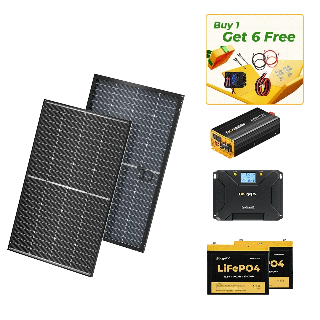 BougeRV 12V 400 Watt Rigid Solar System Kit