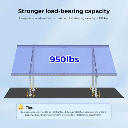 Sungold Power Modular & Expandable Ground Mount Brackets for 2× 400W–590W Solar Panels