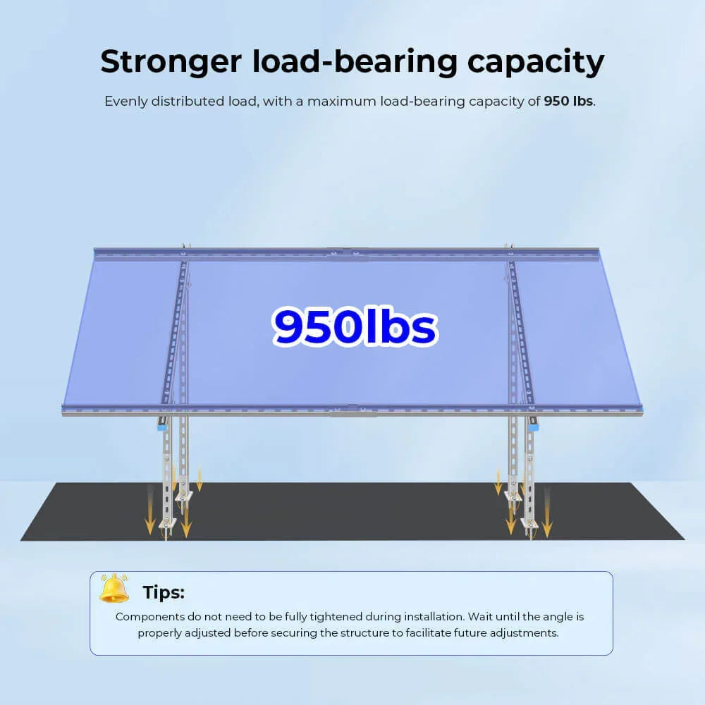 Sungold Power Modular & Expandable Ground Mount Brackets for 2× 400W–590W Solar Panels
