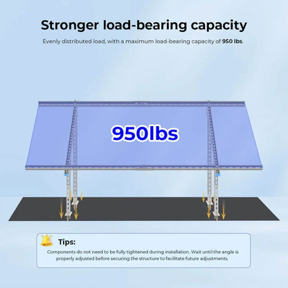 Sungold Power Modular & Expandable Ground Mount Brackets for 2× 400W–590W Solar Panels