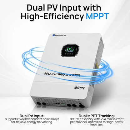 Eco-Worthy 10000W Solar Off-grid Split-phase AIO Inverter | 48Vdc to 120Vac/240Vac | 10000W@500V PV Input | UL 1741