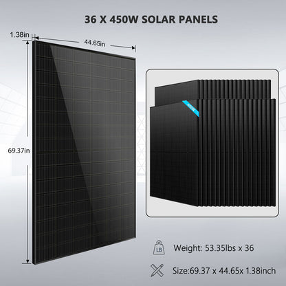 Hybrid Solar Kit 11.4KW 48V Split Phase 20.48KWH/51.2KWH Lithium Battery 450 Watt Solar Panel (Optional) SGH-11N2E/ SGH-11N5E