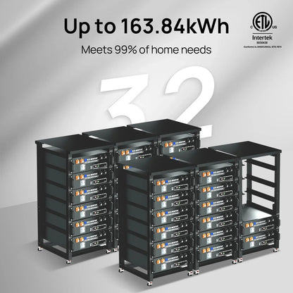 ECO-WORTHY 20.48KWh/30.72KWh Home Backup Power With 48V 100Ah LiFePO4 And 10000W 48V Off-Grid Inverter