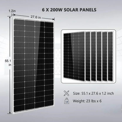 Sungold Power Off Grid Solar Kit 4000W Inverter 12VDC 120V/240V Battery 1200 Watt Solar Back Up SGK-PR4S