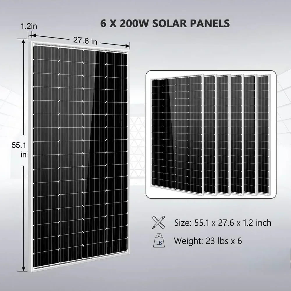 Sungold Power Off Grid Solar Kit 4000W Inverter 12VDC 120V/240V Battery 1200 Watt Solar Back Up SGK-PR4S