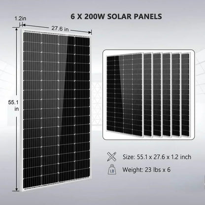 Sungold Power Off Grid Solar Kit 4000W Inverter 12VDC 120V/240V Battery 1200 Watt Solar Back Up SGK-PR4S