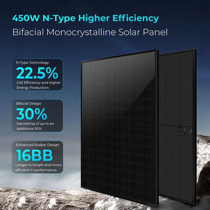 Off-Grid Solar Kit 10KW 48VDC 120V/240V LifePo4 20.48KWH Lithium Battery 12 X 450 Watts Solar Panels SGR-10K20E