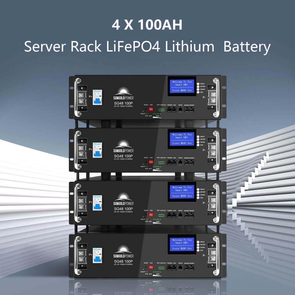 Off Grid Solar Kit 12 X 415 Watts Solar Panels 4 X 5.12kwh Lithium Battery 8000W Solar Inverter 48VDC 120V/240V SGM-8K20