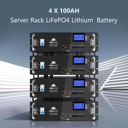 Off Grid Solar Kit 12 X 415 Watts Solar Panels 4 X 5.12kwh Lithium Battery 8000W Solar Inverter 48VDC 120V/240V SGM-8K20