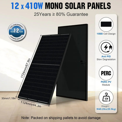 Eco-Worthy 10kw Complete Off-Grid Solar Power System |20.48kWh/61.44kWh Battery | 10000W 120/240V | 4920W/14760W PV
