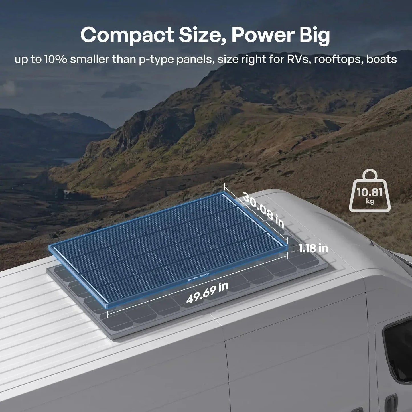 Renogy ShadowFlux N-Type Anti-Shading 200W 120W Solar Panel