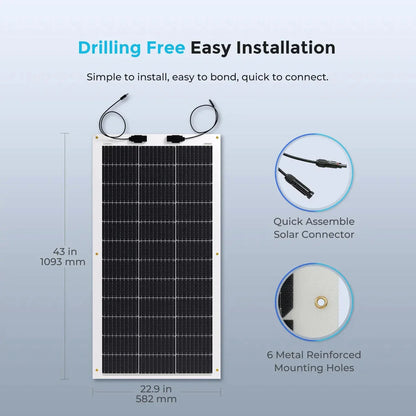 Renogy Flexible 100W 12V Monocrystalline Solar Panel