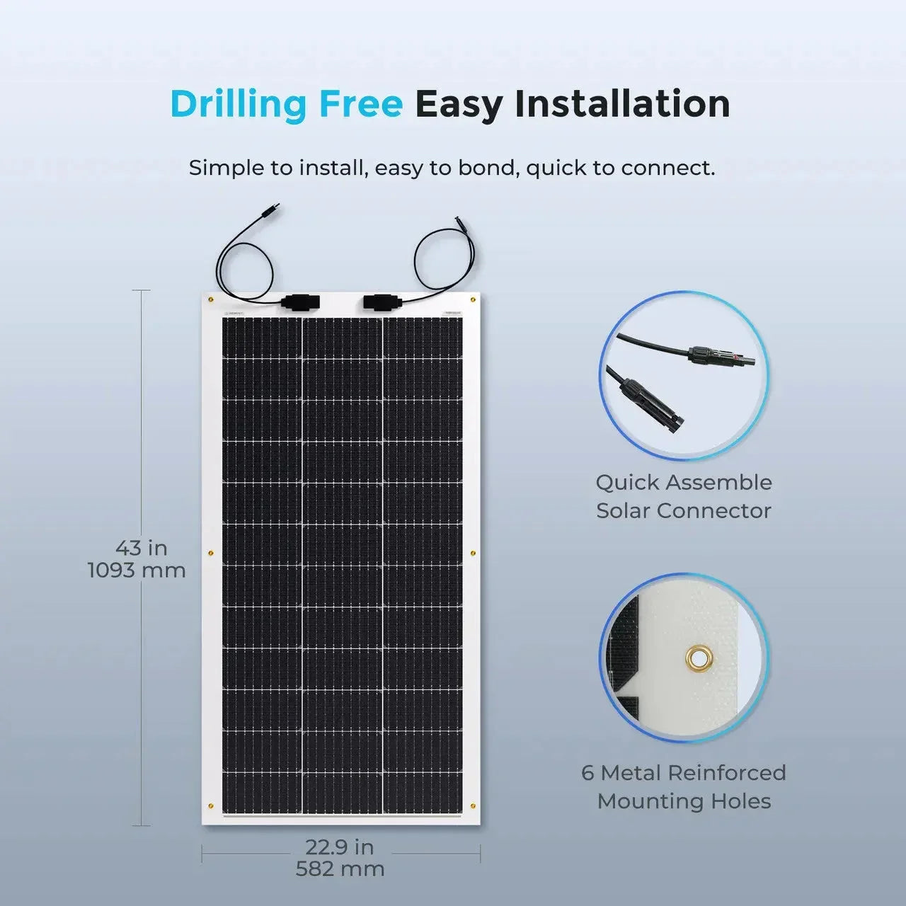 Renogy Flexible 100W 12V Monocrystalline Solar Panel
