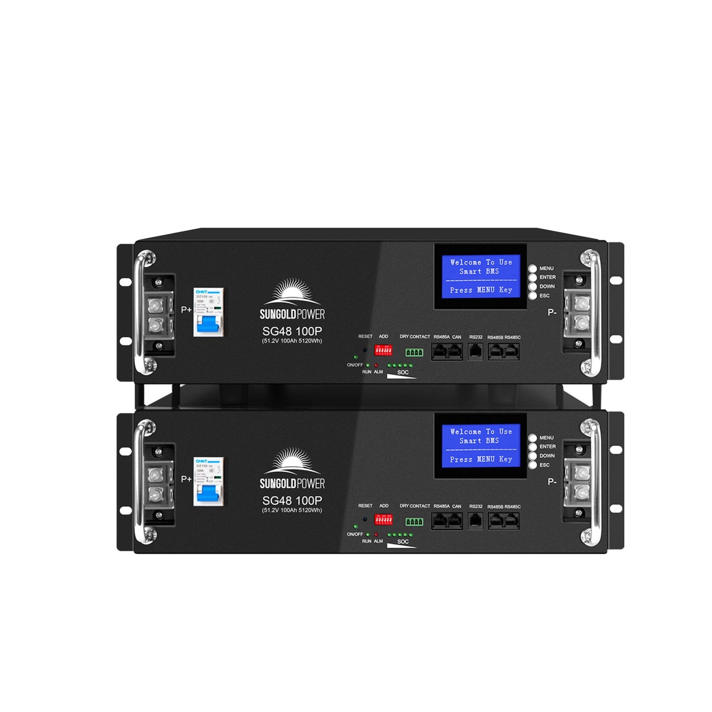 2 X 48V 100AH Server Rack LiFePO4 Lithium  Battery SG48100P UL1973 UL9540A