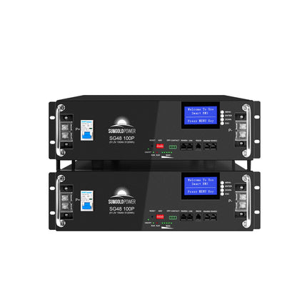 2 X 48V 100AH Server Rack LiFePO4 Lithium  Battery SG48100P UL1973 UL9540A