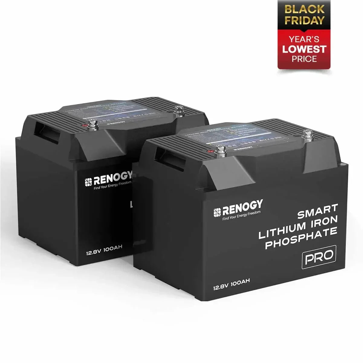 Renogy Pro - 12V 100Ah/200Ah Smart LiFePO4 Battery w/ Bluetooth & Self-Heating