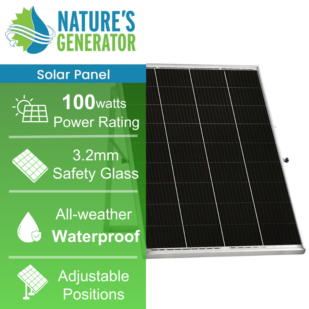 Renogy 100W Monocrystalline Rigid Solar Panel With MC4 Cable Kit Kickstand For Battery Charging