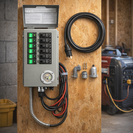 Reliance Controls 6-Circuit Non-Automatic Transfer Switch 120V 240V Home Generator Power 30A — lifestyle hero image