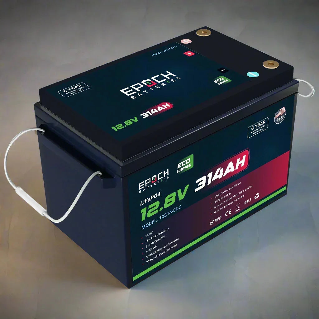 Epoch Batteries 12V 100Ah (1.28kWh) - Eco Series LiFePO4 Battery