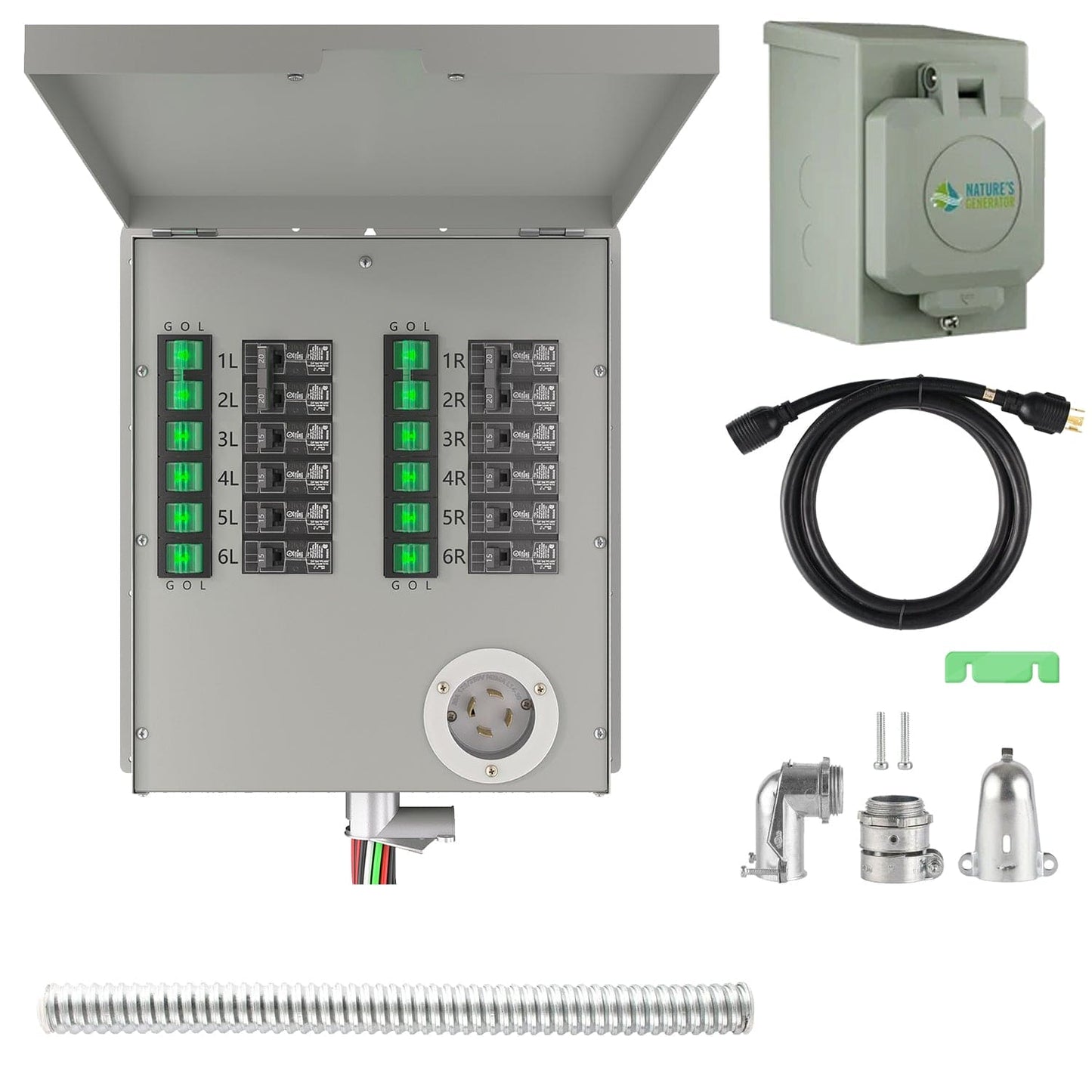Reliance Controls 12-Circuit 120/240V 30A Non-Automatic Transfer Switch RXT12 Compatible with AFCI and GFCI Breakers