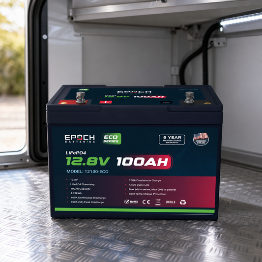 12V 100Ah Eco Series LiFePO4 Battery (1.28kWh)
