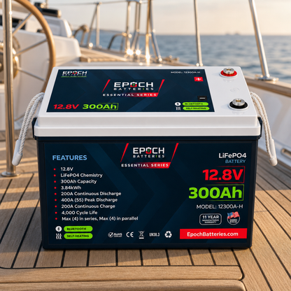 12V 300Ah Essential Series LiFePO4 Battery (3.84kWh)