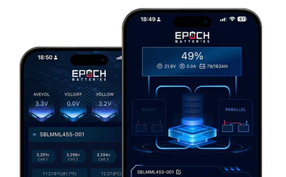 Epoch Battery 12V 460Ah V2 Elite Series - Heated & Bluetooth & Victron Comms LiFePO4 Battery