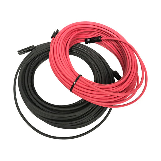 PV Wire 50ft 10 AWG Copper MC4 Connectors Outdoor Rated for Solar Panels and Inverter