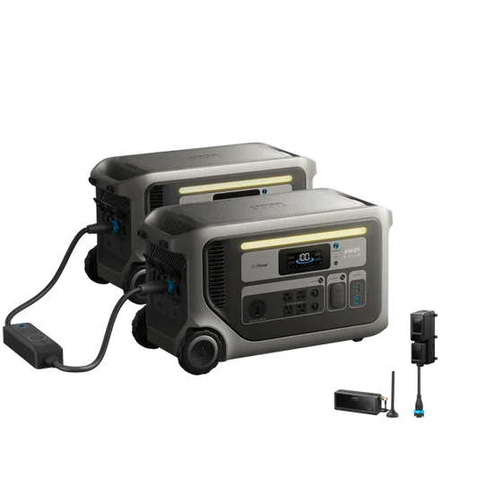 Anker SOLIX F3000 Portable Power Station x2 + Double Power Hub + Power Saver Kits