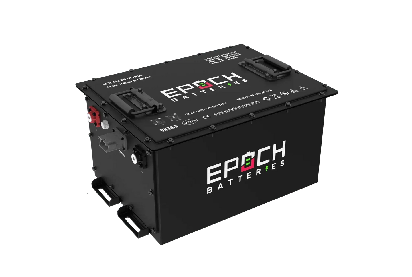 Epoch Batteries 48V 105Ah - LiMax Series - Lithium (LiFePO4) Golf Cart Battery - Complete Kit