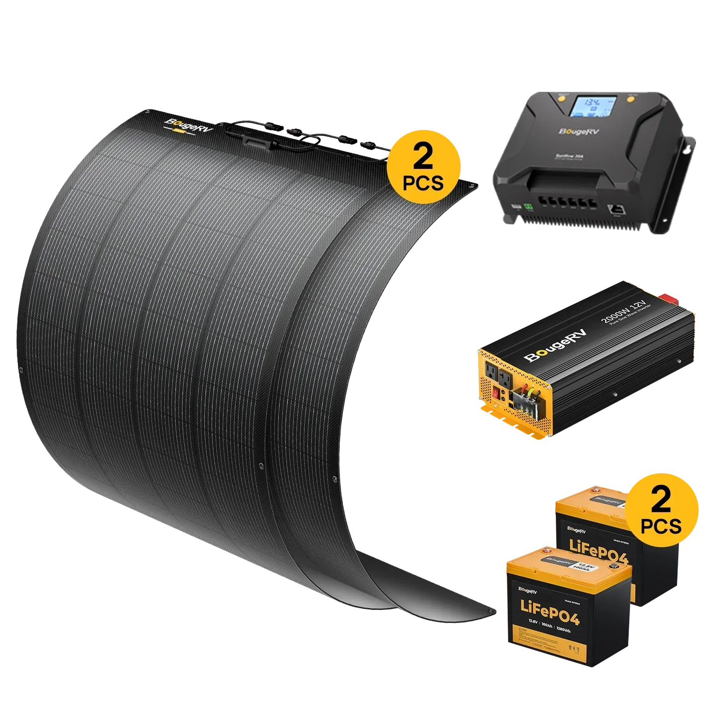 BougeRV 12V 400 Watt Arch Pro Solar System Kit