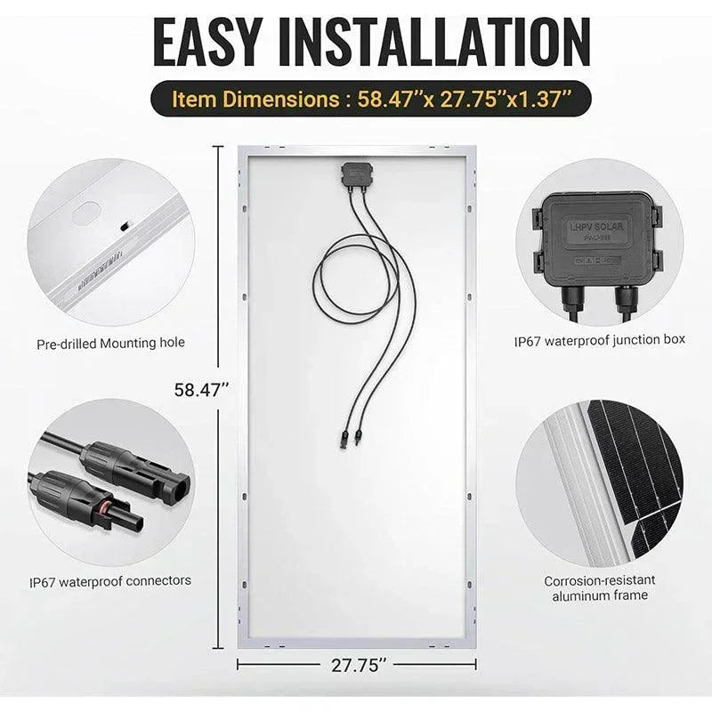 BougeRV 12V 400 Watt Rigid Solar Kit Upgraded Version