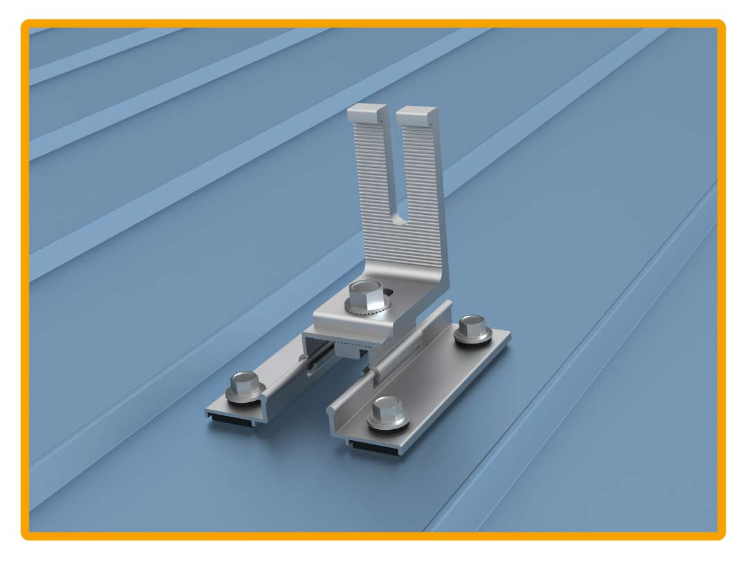 SunModo MRB Rail-Less Metal Roof Mounting Attachment for Corrugated, R-Panel and Standing Seam Roofs