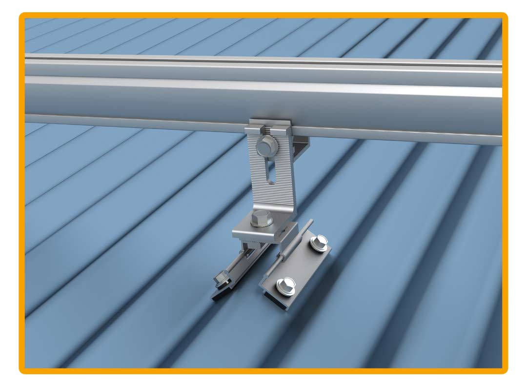 SunModo MRB Rail-Less Metal Roof Mounting Attachment for Corrugated, R-Panel and Standing Seam Roofs