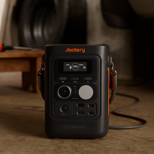 Jackery Explorer 300D Portable Power Station 288Wh Emergency Backup Power And On The Go Device Charging lifestyle hero image